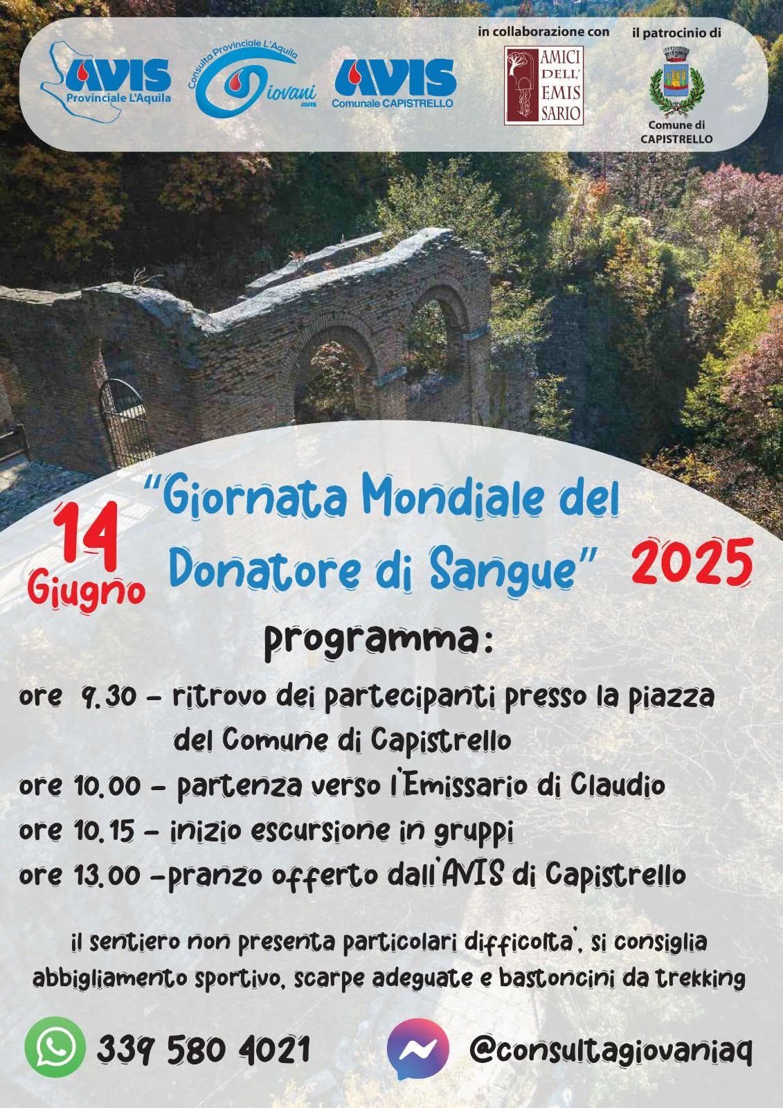 Capistrello si prepara per la giornata mondiale del donatore di sangue!!!